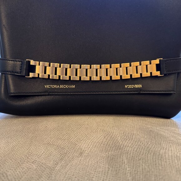 Victoria Beckham Chain Bag with Strap In Black Leather (Retail $1590) - Picture 2 of 12